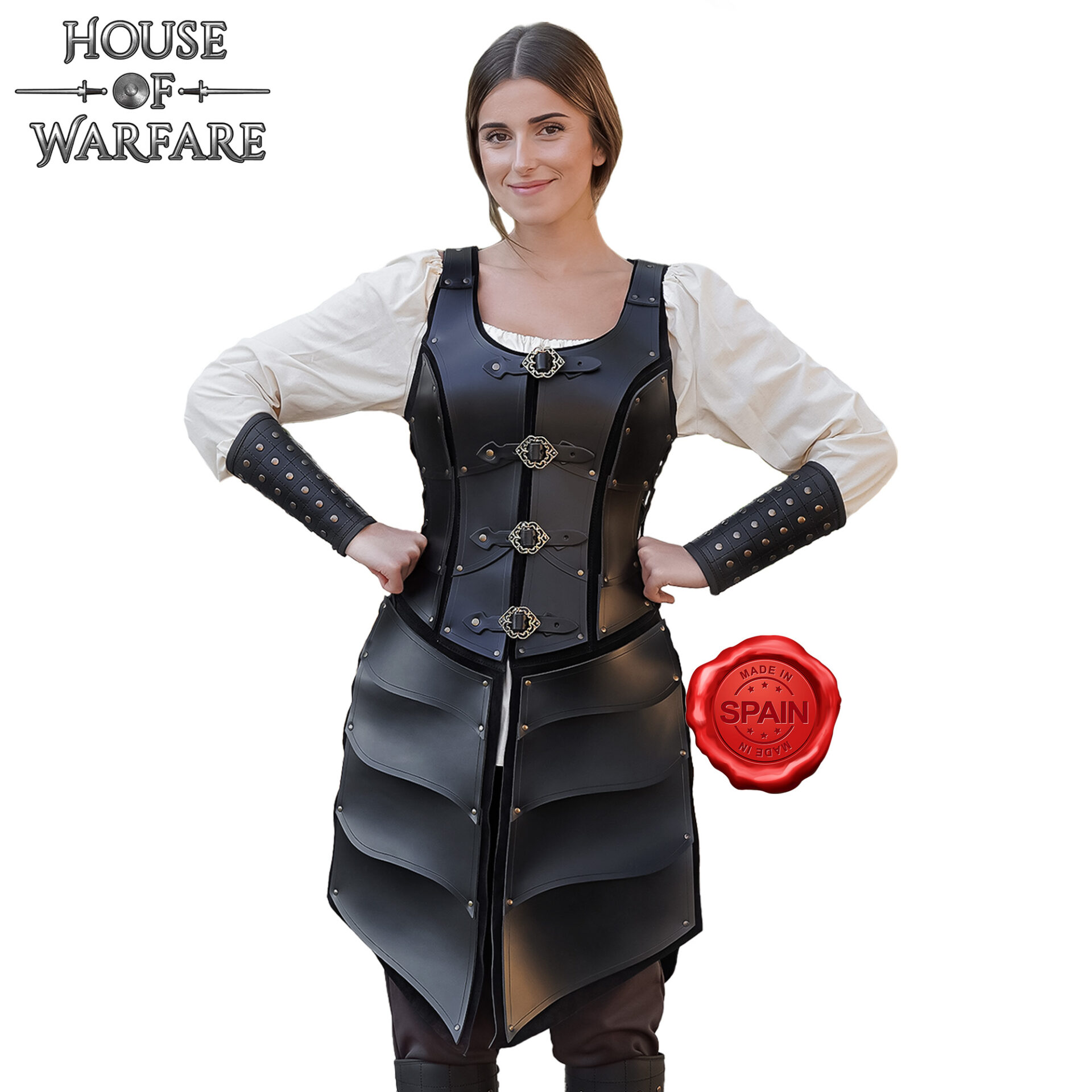 701947BK_1 Elfic Archer Long Leather Jacket