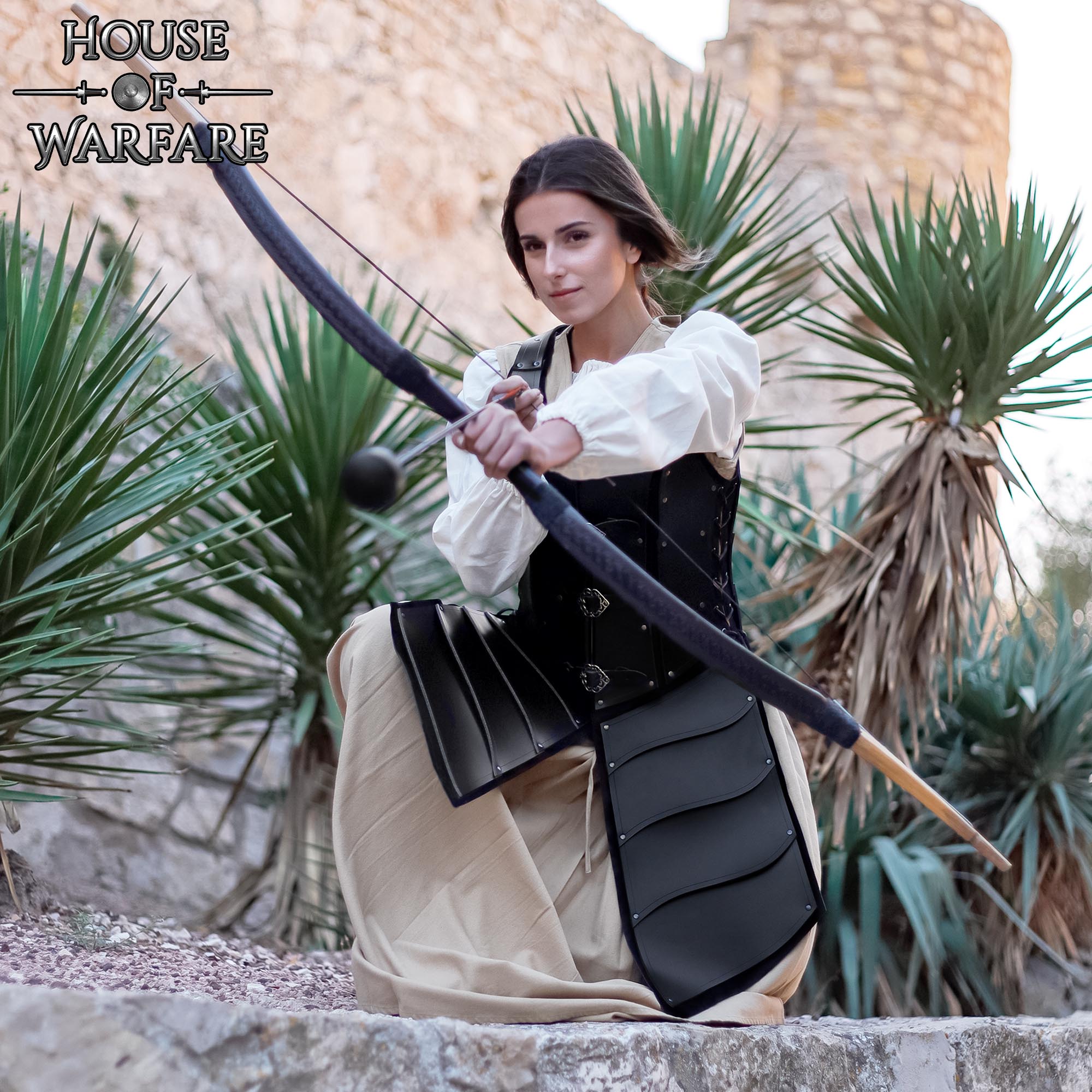 701947BK_3 Elfic Archer Long Leather Jacket