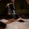 Stallion Drinking Horn with Pure Solid Brass Fittings Genuine Ox Horn