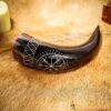 The Vegvisir Drinking Horn Engraved and Handcrafted from Genuine Ox Horn