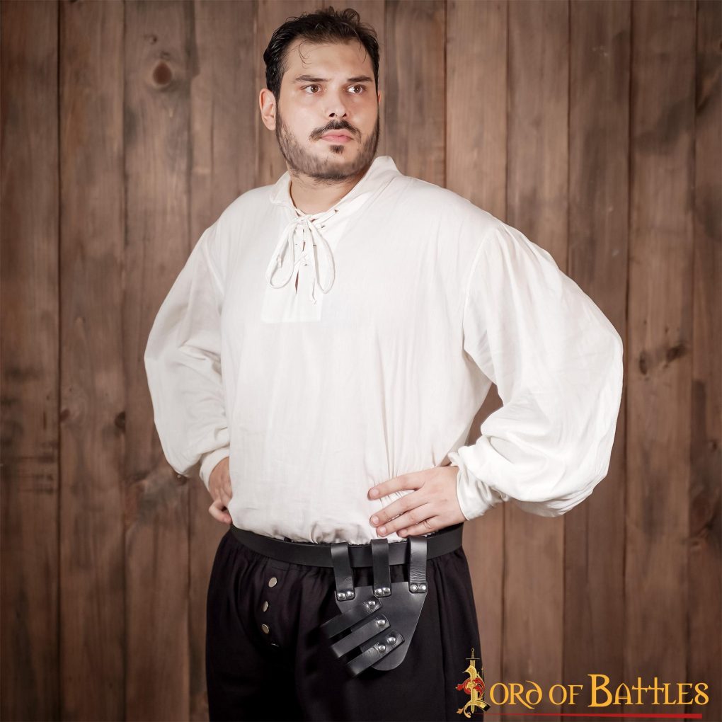 Medieval Angled Tri Buckle Rapier Frog Genuine Leather Frog