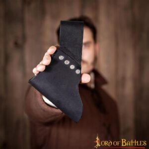 Medieval Black Leather Angled Frog for Swords and Axes