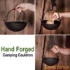 Hand Forged Cauldron Fully Functional Iron Camping Accessory Hand Forged Cauldron Fully Functional Iron Camping Accessory