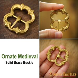 Medieval Brass Belt Buckle Set of 5 Fully Functional Accessory
