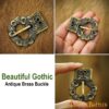 Gothic Belt Buckle Antiqued Brass Functional Gothic Belt Buckle Antiqued Brass Functional
