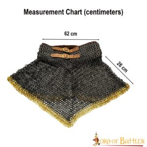 Flat Ring Chainmail Gorget / Standard, Riveted and Alternating, ID 6mm, Natural Flat Ring Chainmail Gorget / Standard, Riveted and Alternating, ID 6mm, Natural