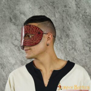 Genuine Leather Eye Mask with Embossed Maple Leaf Motifs Genuine Leather Eye Mask with Embossed Maple Leaf Motifs