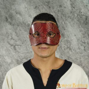 Genuine Leather Eye Mask with Embossed Maple Leaf Motifs Genuine Leather Eye Mask with Embossed Maple Leaf Motifs