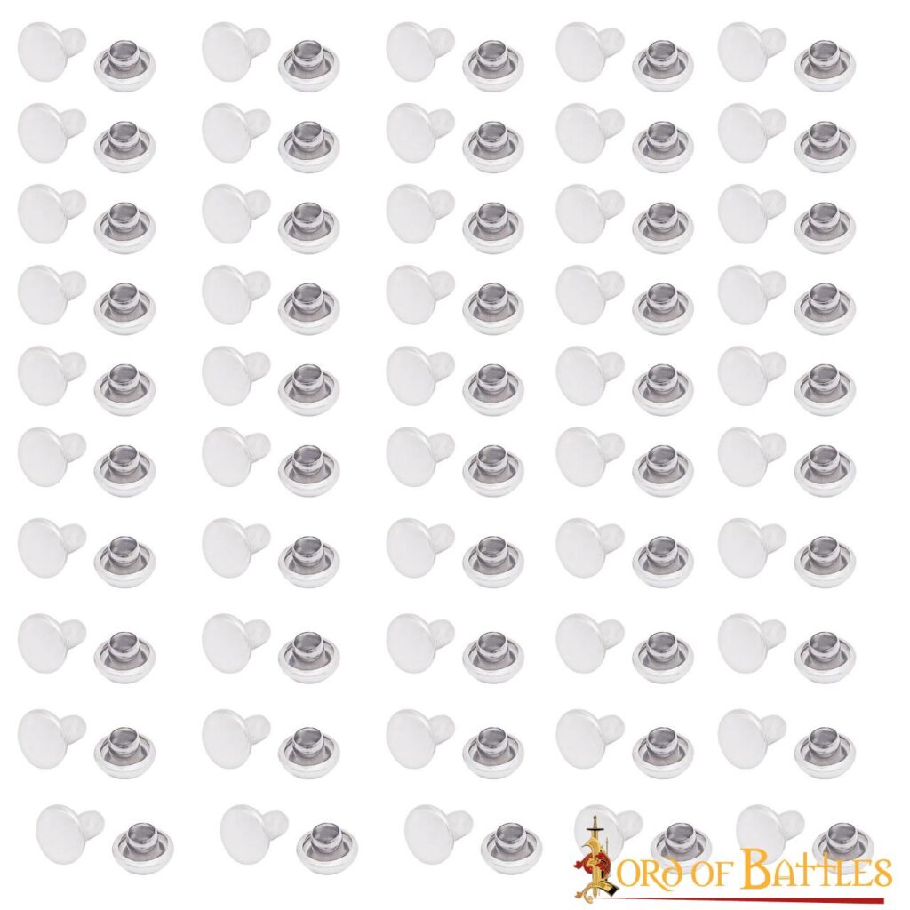 7mm Steel Tich Buttons Set of 50