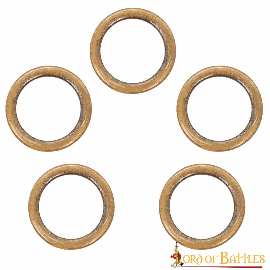 Ring Buckle Antique Brass Loop Belt Functional Accessory Set of 5 Pieces