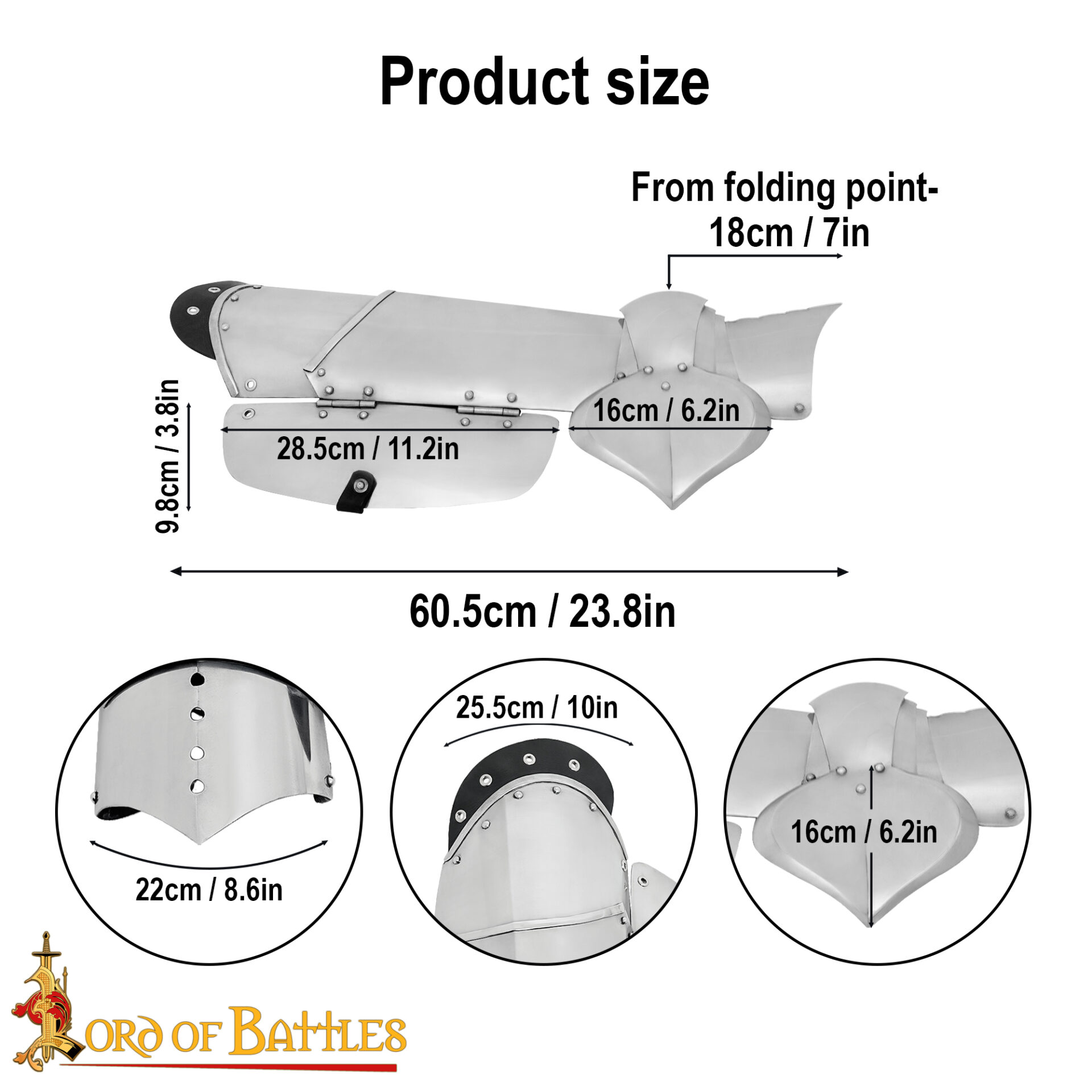 Leg Armor Set / Cuisse and Poleyn – 16 Gauge Steel