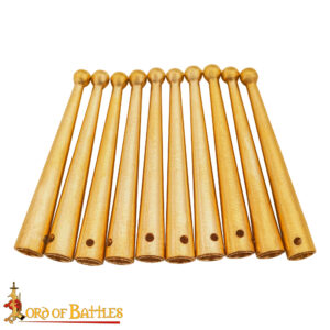 Medieval Pure Solid Brass Aiglets with Rounded Tips, Set of 10, 3.8cm