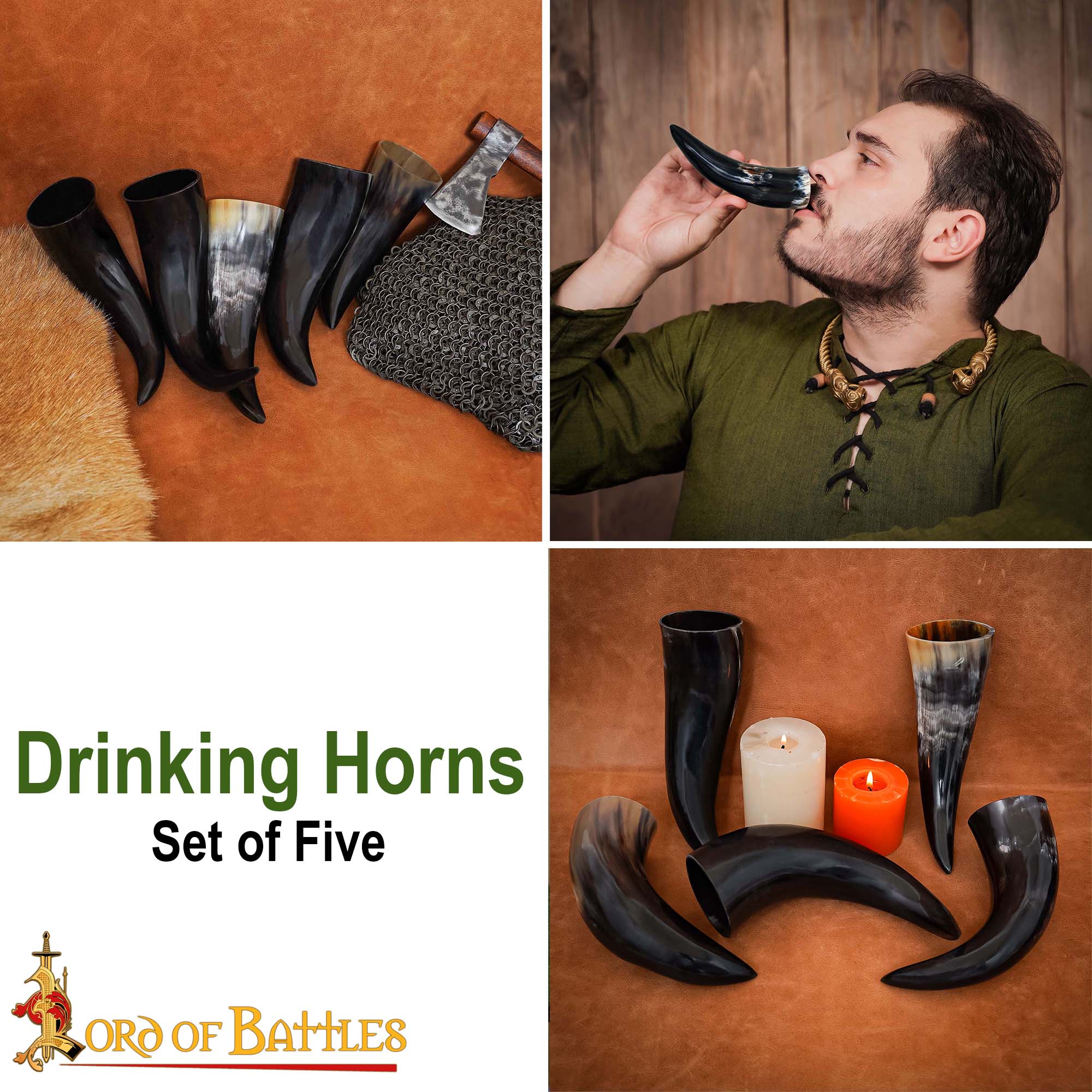 Medieval Viking Drinking Horns