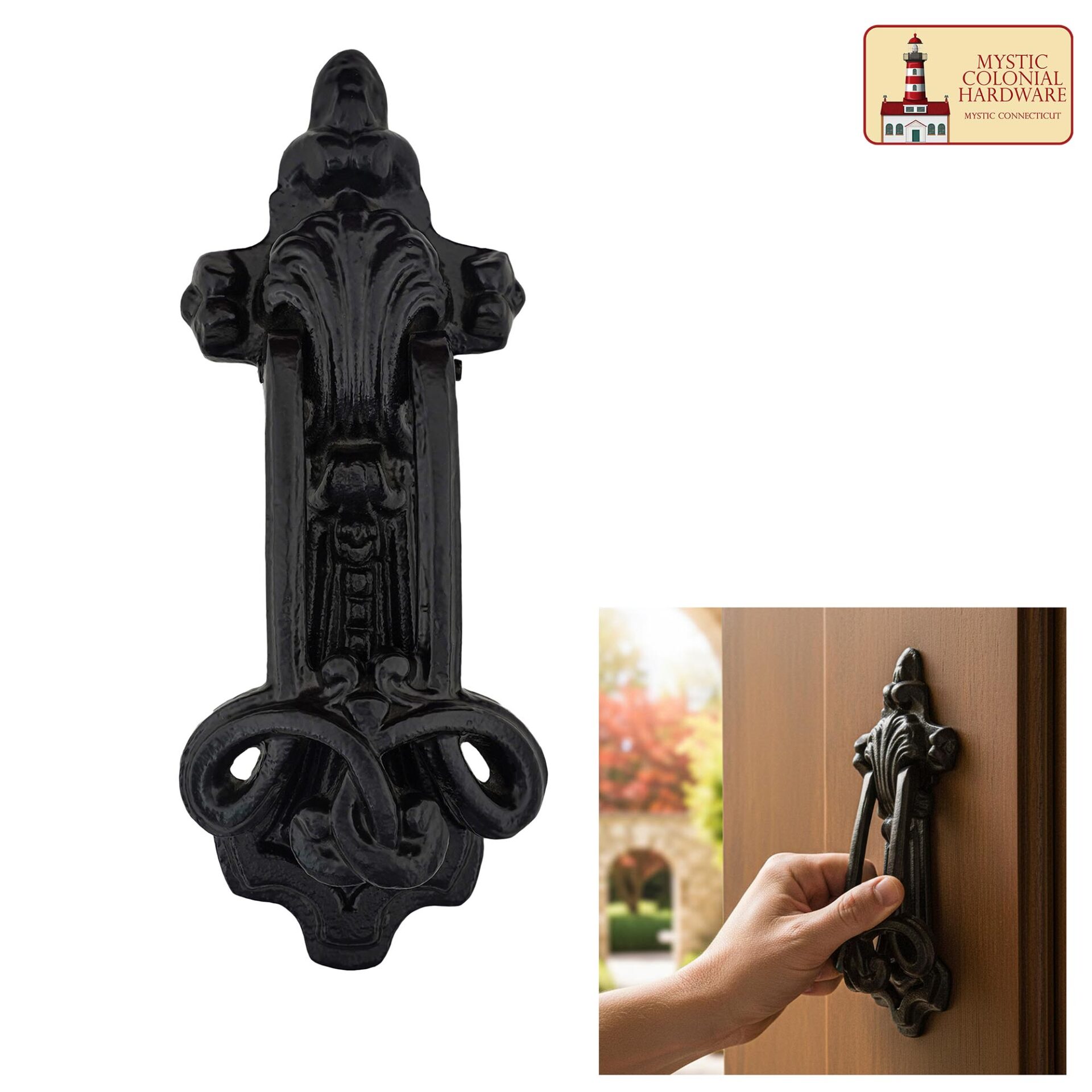 Vintage Cast Iron Door Knocker-500221 3 Gothic Front Door Knocker