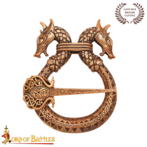 Celtic Dragon Brooch / Cloak Pin Lost-wax Cast Bronze