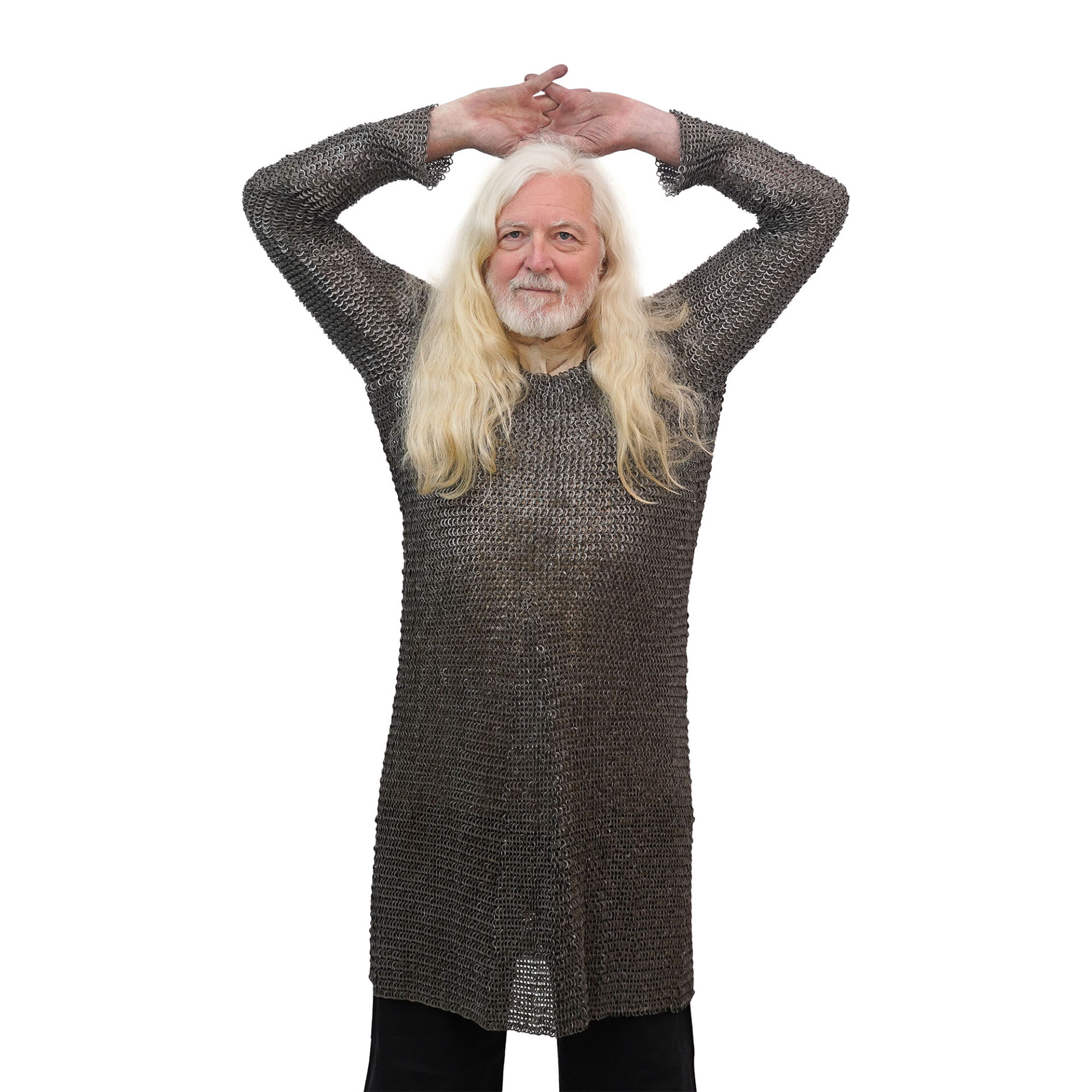 Lord of Battles "Elite" Chainmail Hauberk, Historically Shaped 8mm 18gauge Mild Steel, Wedge Riveted Flat Rings with Alternating Solid Flat Rings