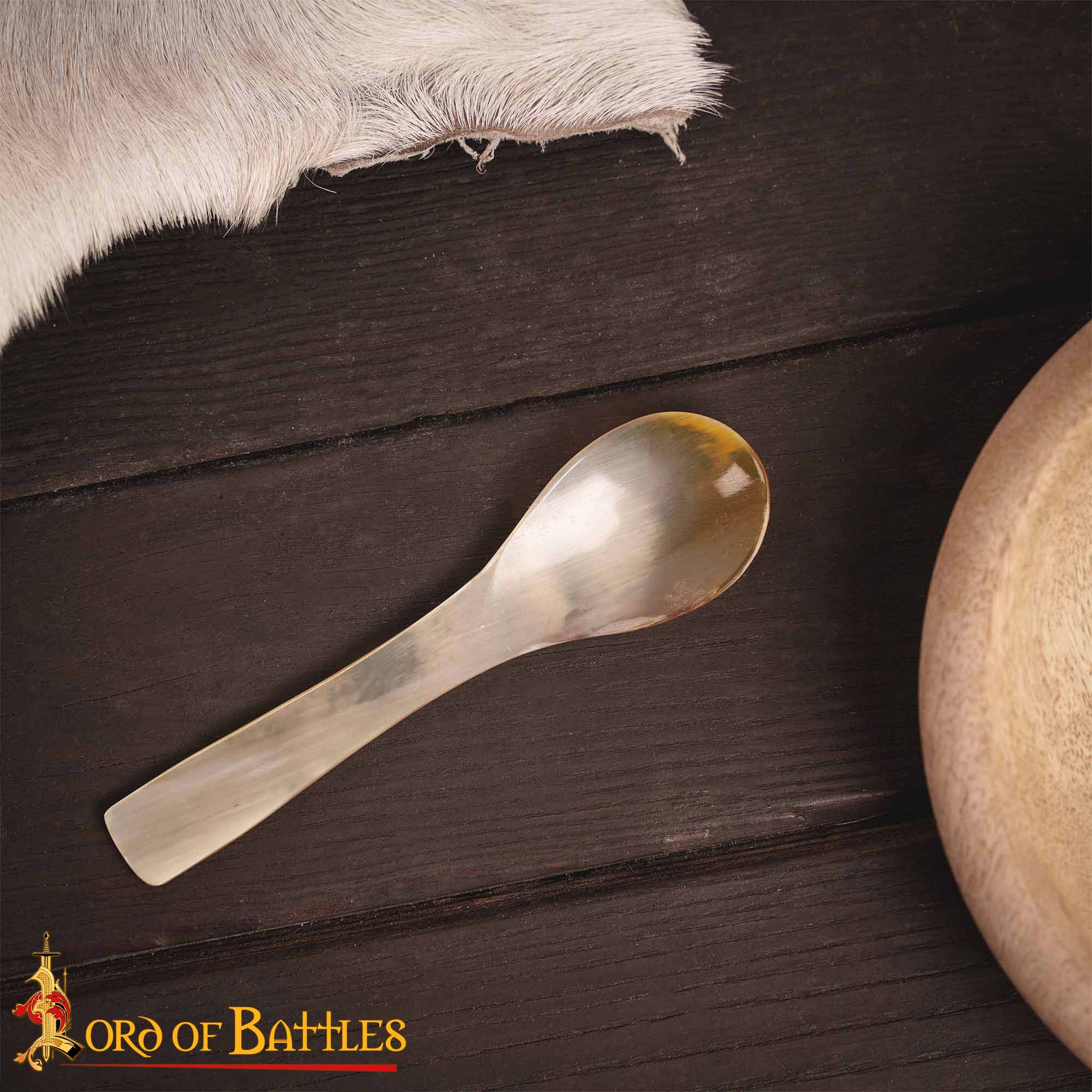 Medieval Authentic Horn Spoons Set of 2 Genuine Ox Horn