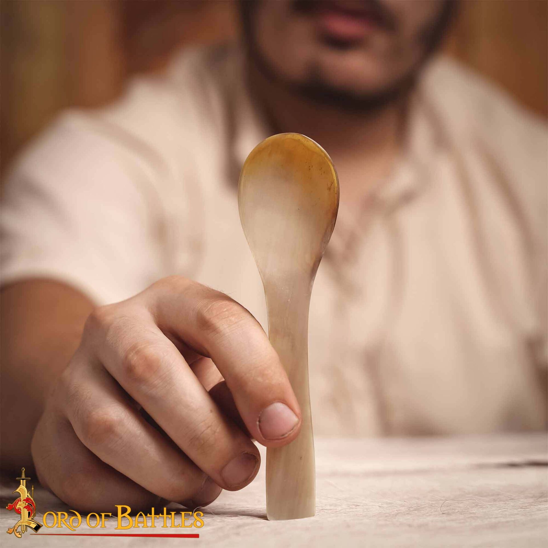 Medieval Authentic Horn Spoons Set of 2 Genuine Ox Horn