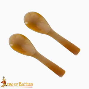 Medieval Authentic Horn Spoons Set of 2 Genuine Ox Horn