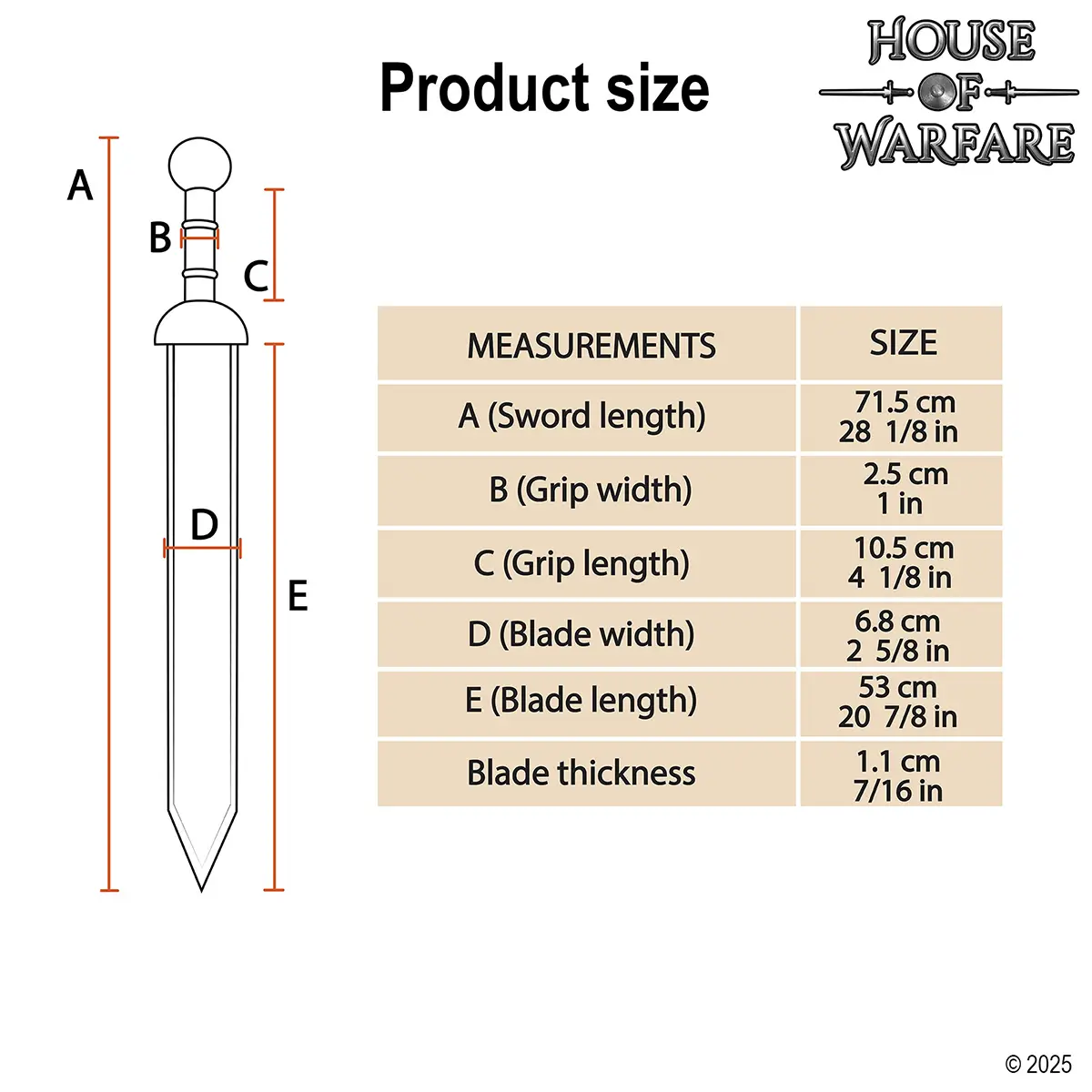 Roman Gladius Sword Wooden - Image 3