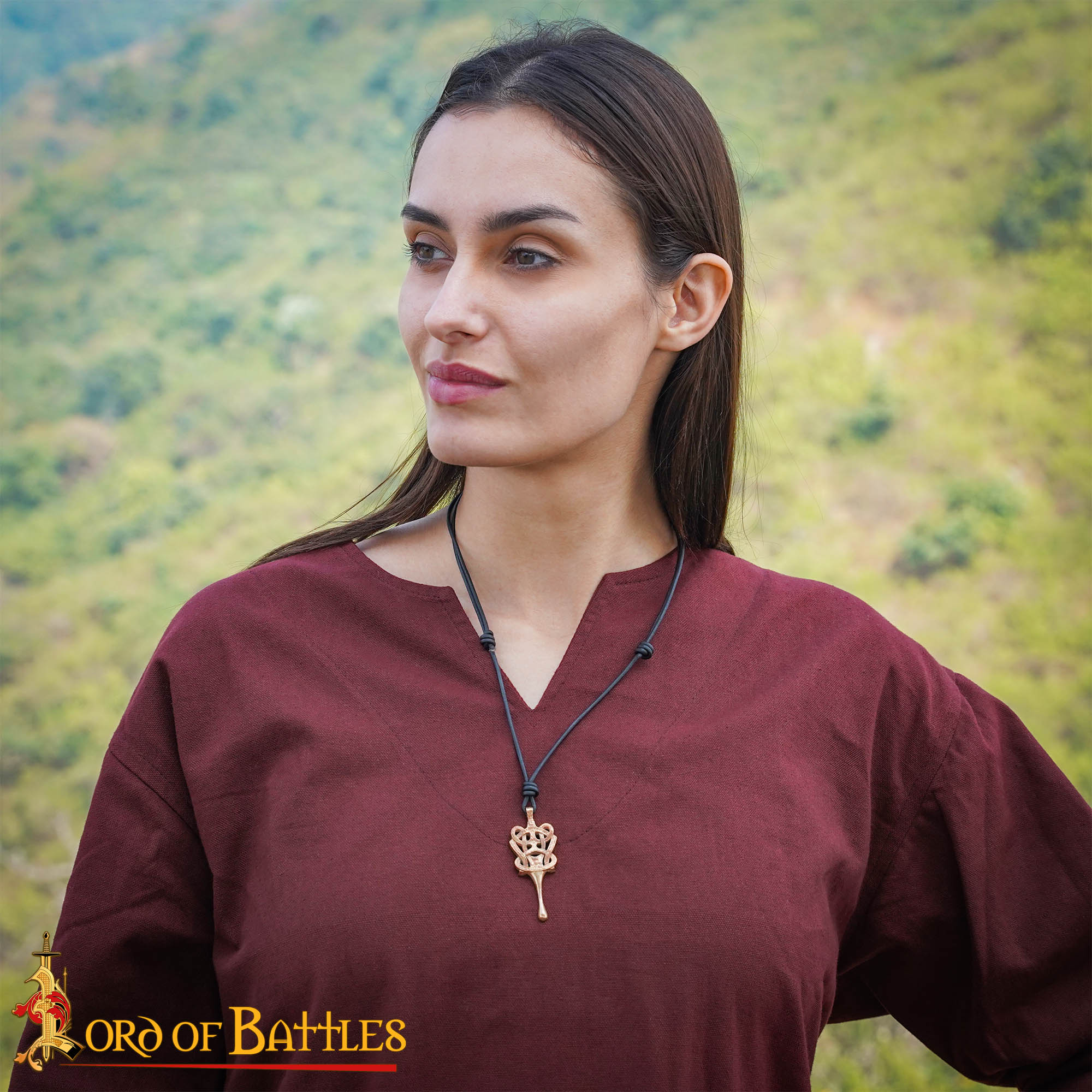 Solid Bronze Ear Scoop Pendant