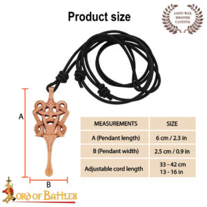 9th Century Bronze Viking Ear Scoop Pendant with Leather Cord-26416BZ 2 Solid Bronze Ear Scoop Pendant