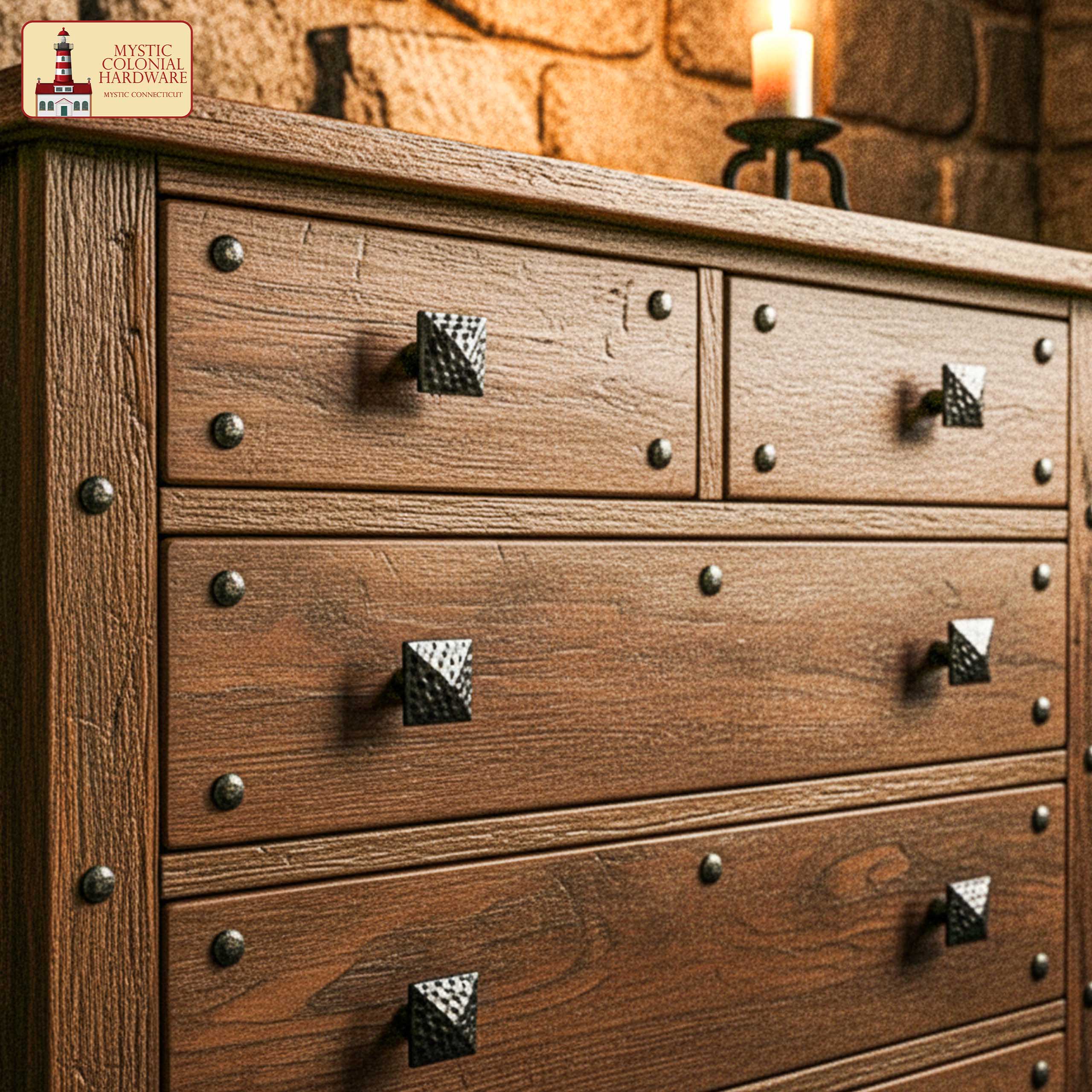 Hand Forged Iron Square Knobs