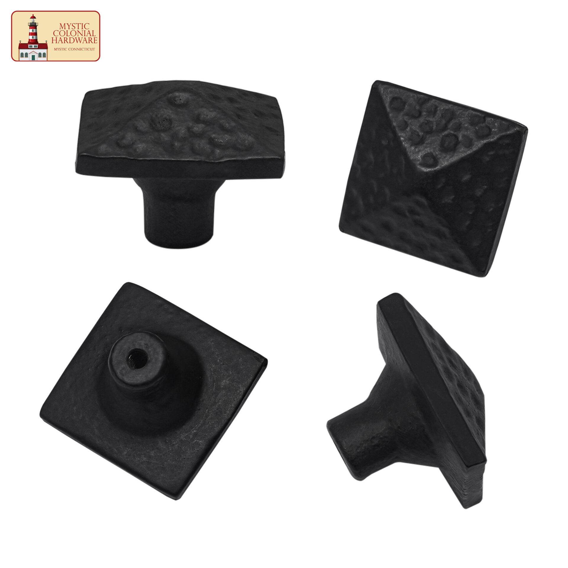 Hand Forged Iron Square Knobs