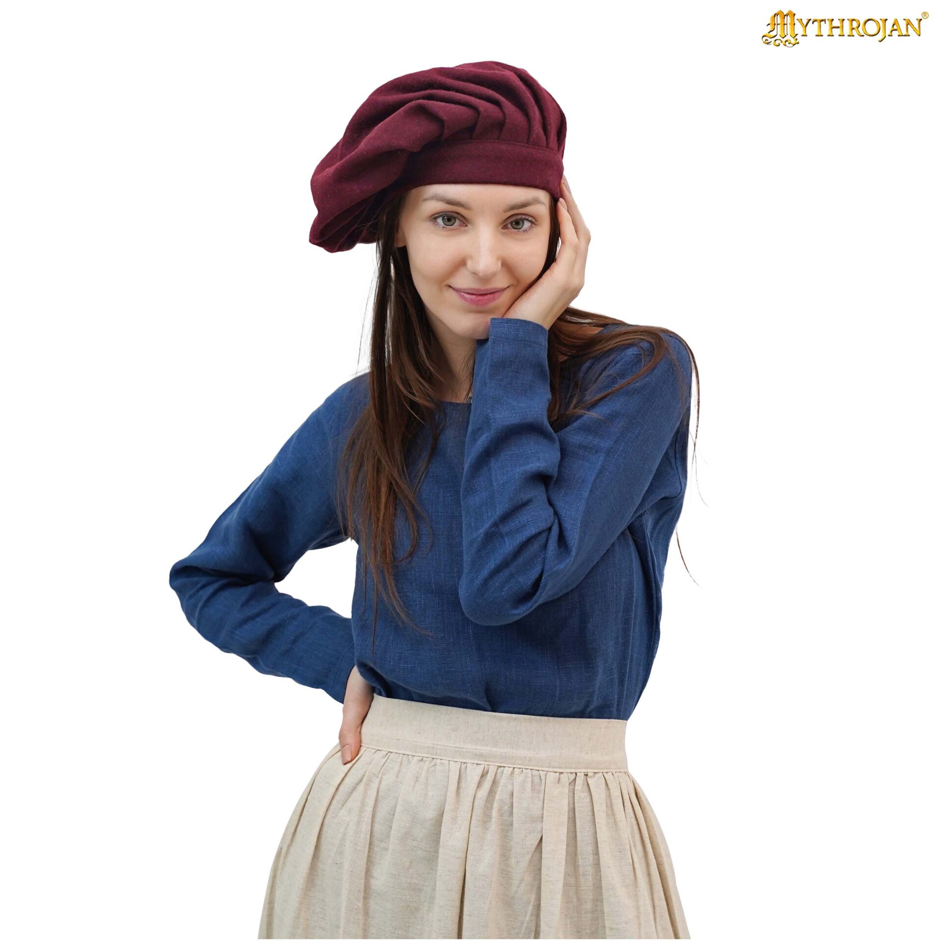 Franz the Marksman Medieval Wool Beret Cap - 301121WR 4 Wool Beret Cap