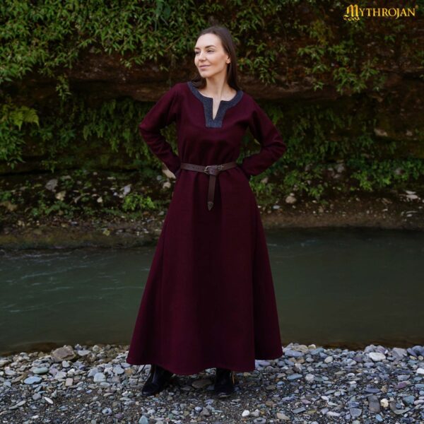 knee length dresses for ladies Wool Winter A-Line Dress XL / Dark Chocolate main image 1