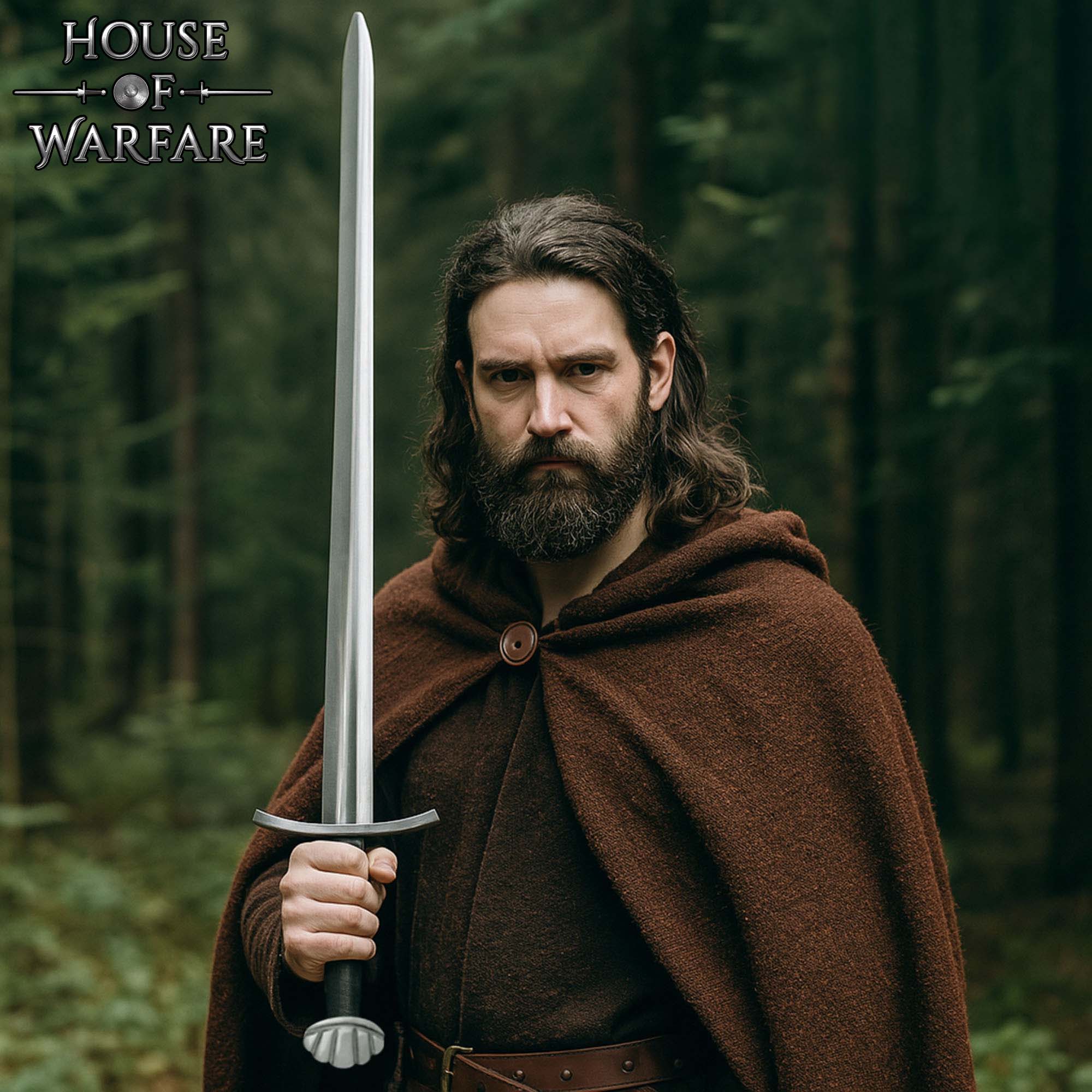 Viking 5-Lobed Collector's Sword with Leather Scabbard - Display Viking Sword