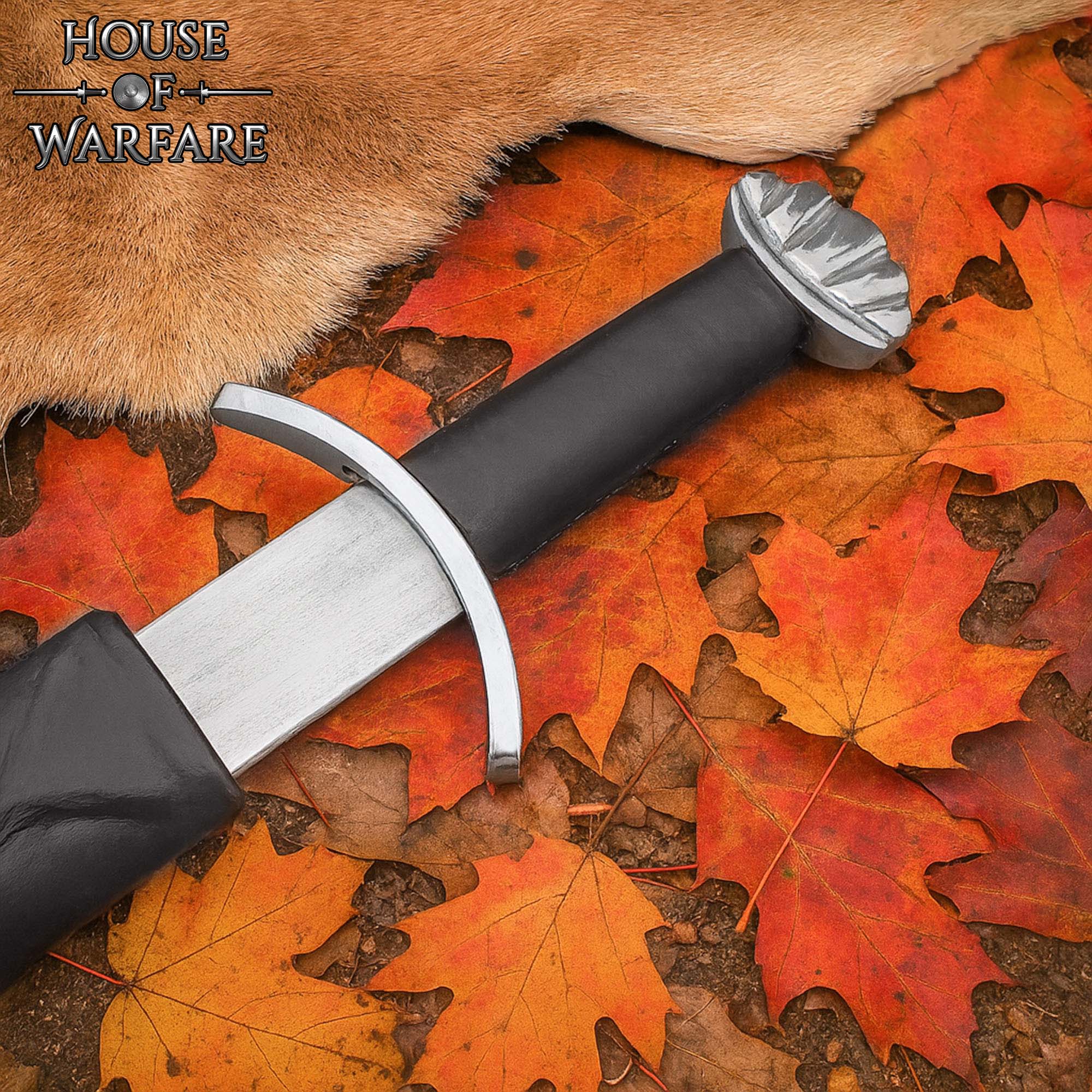 Viking 5-Lobed Collector's Sword with Leather Scabbard - Display Viking Sword