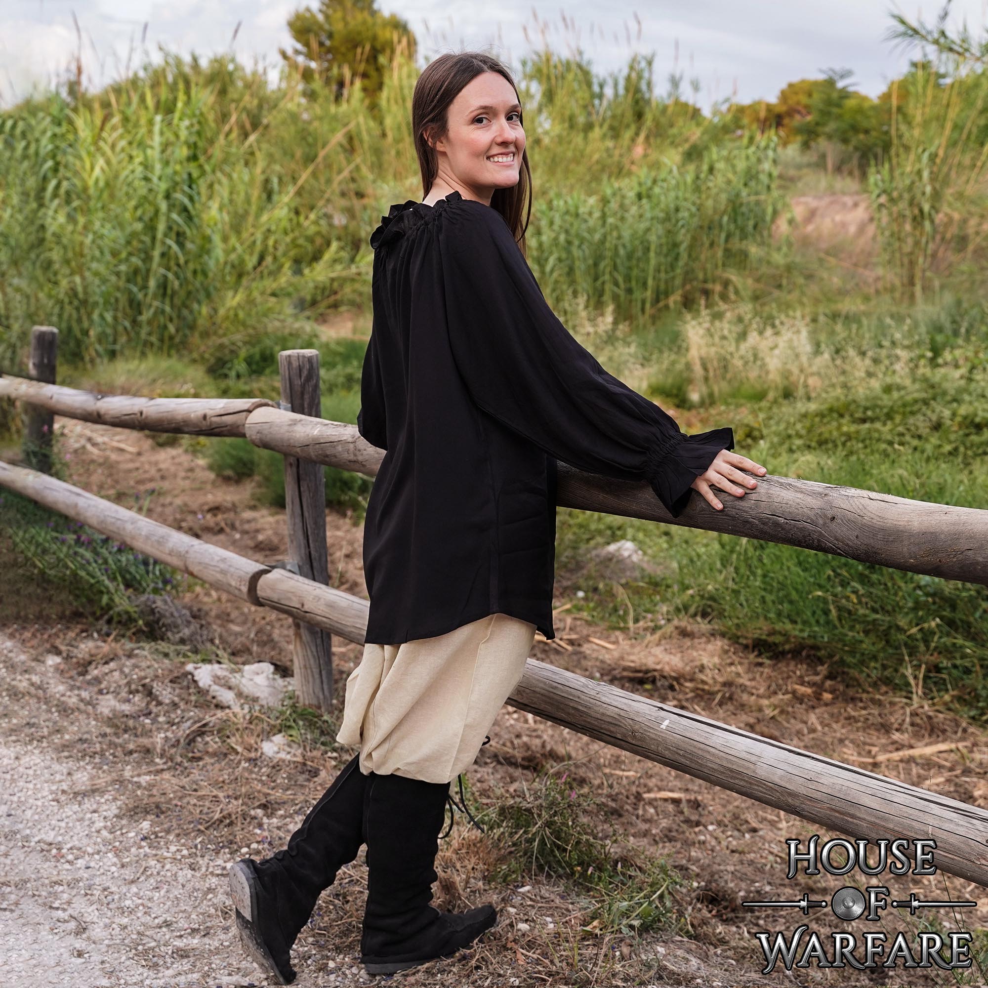 Medieval Suede Leather Long Boots-701567BK 4 Genuine Suede Leather Long Medieval Boots