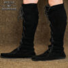 Medieval Suede Leather Long Boots-701567BK 6 Genuine Suede Leather Long Medieval Boots