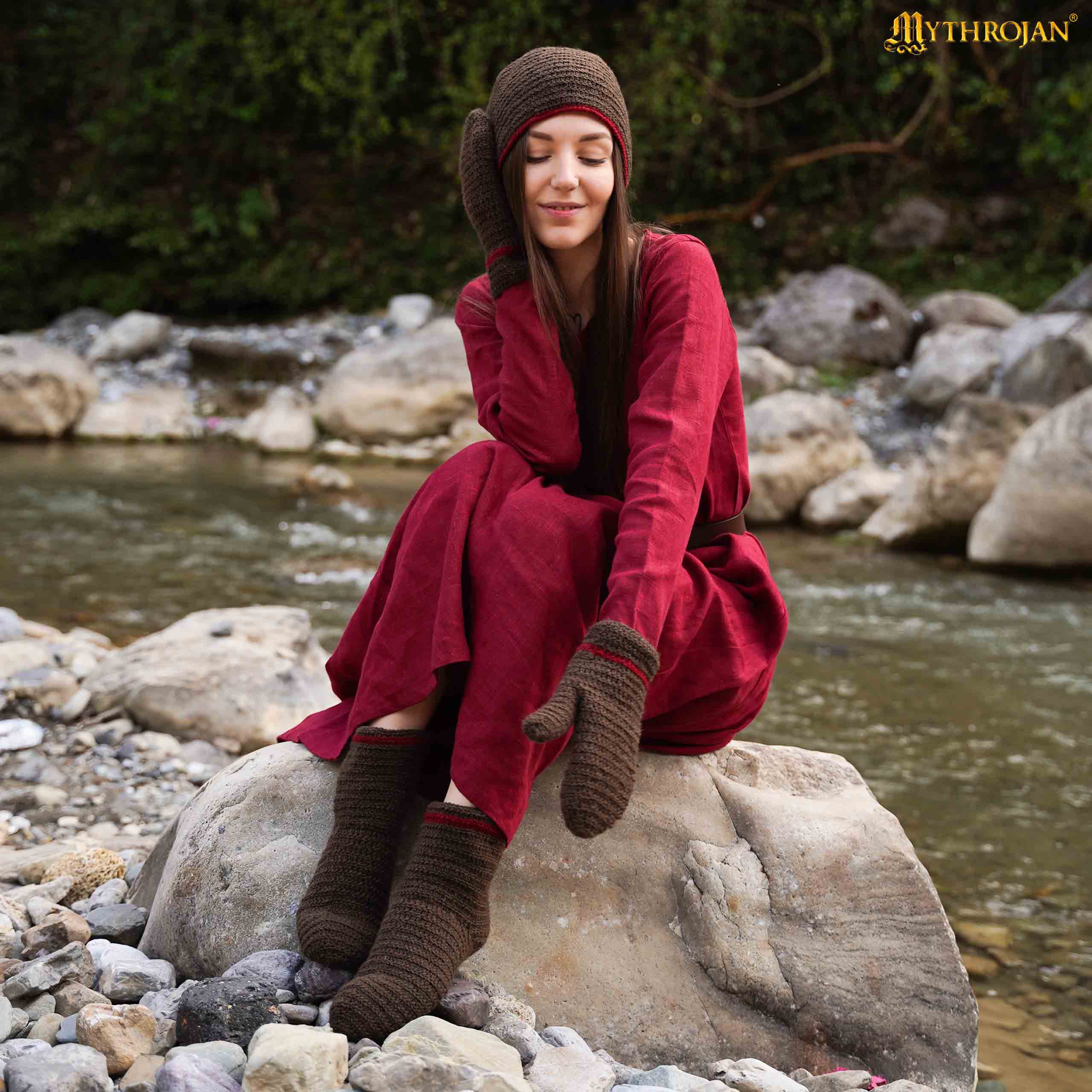 Viking Socks-301127BRRD 1 Naalbinding Woolen Socks