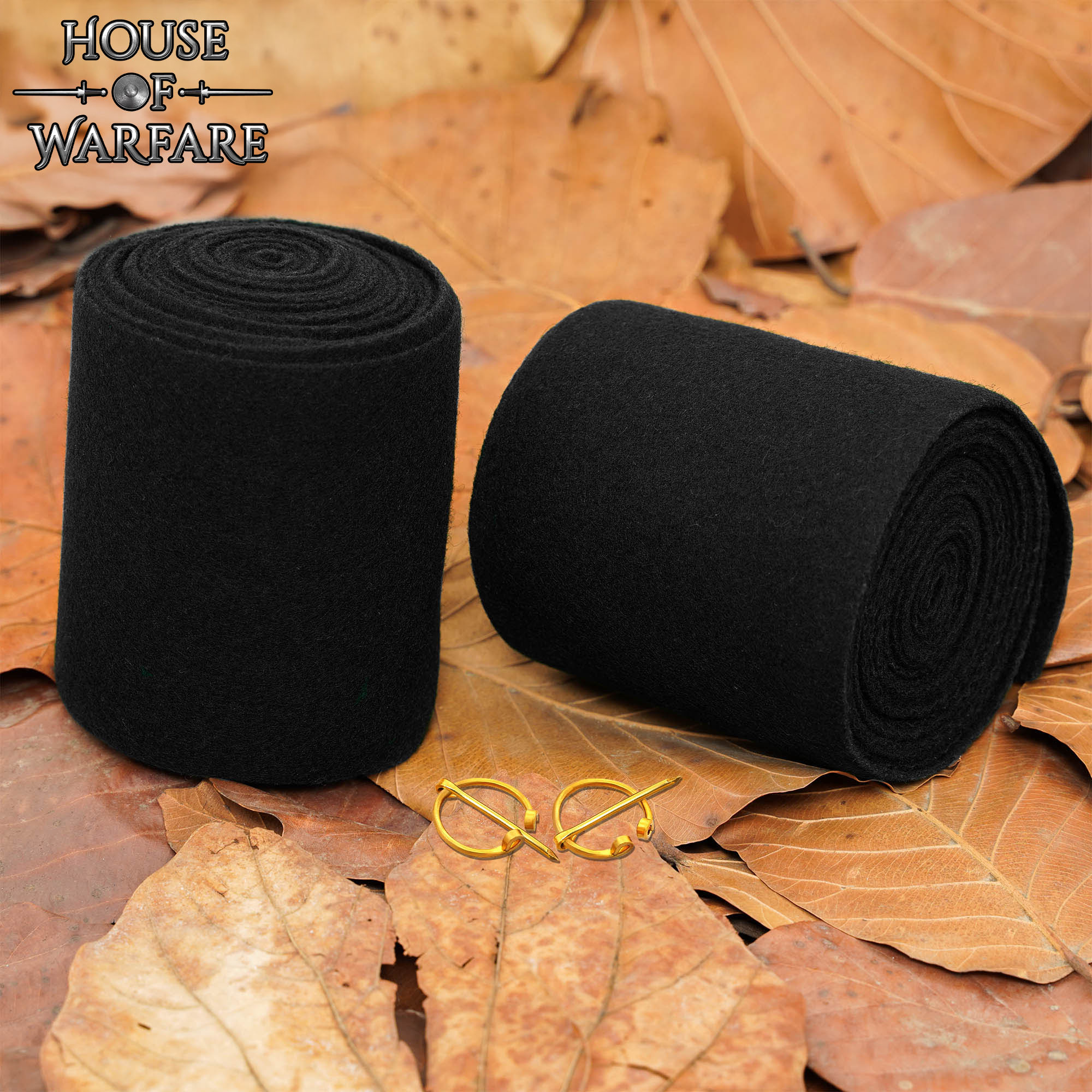 Woolen Leg Wraps LARP SCA-701952BK Viking woolen leg wraps