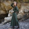 green-cotton-medieval-ladies-dress-sleeves-301098GN 1 Archeress Medieval Dress