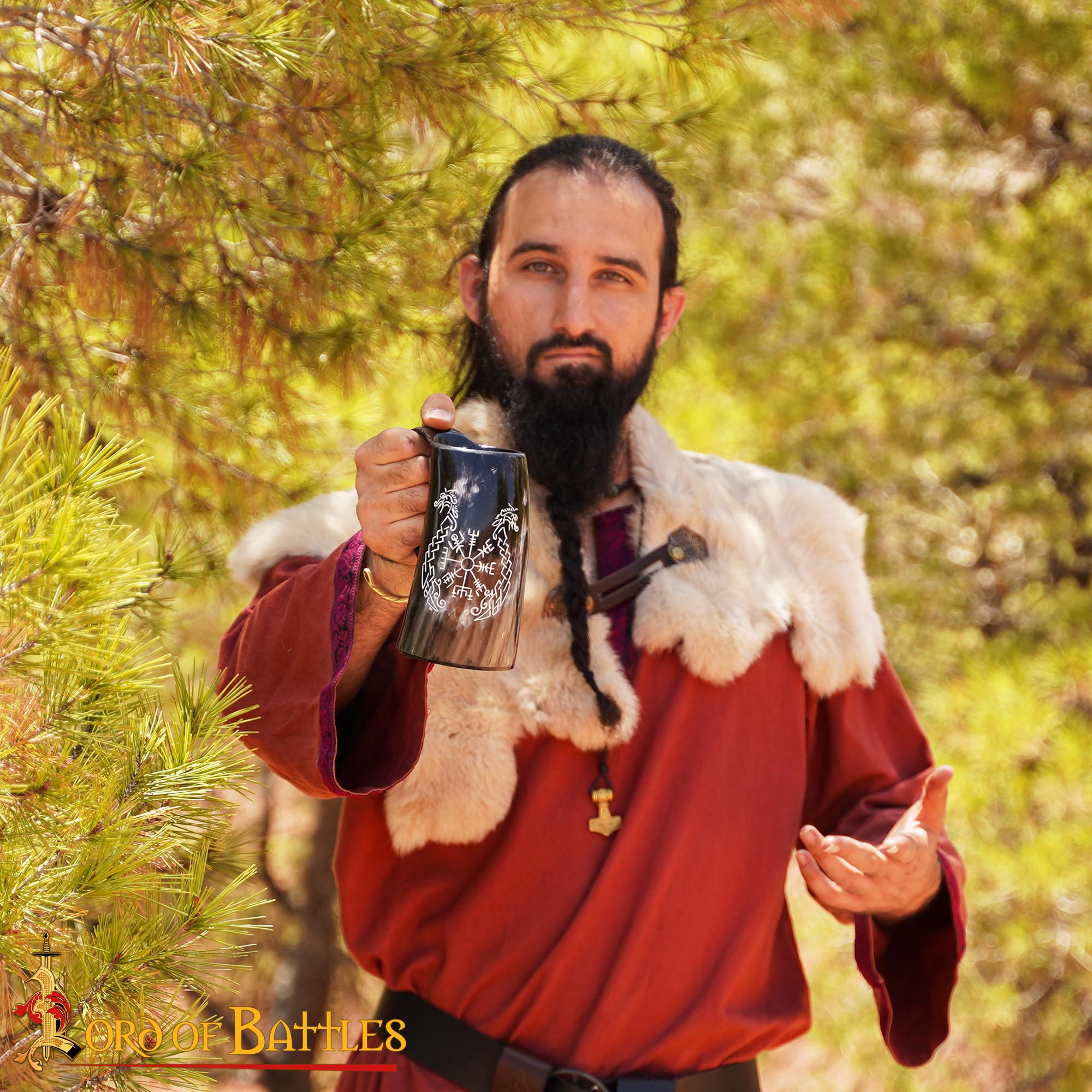 Viking Drinking Horn Tankard– Handcrafted with Engraving Horn Tankard,viking drinking horn