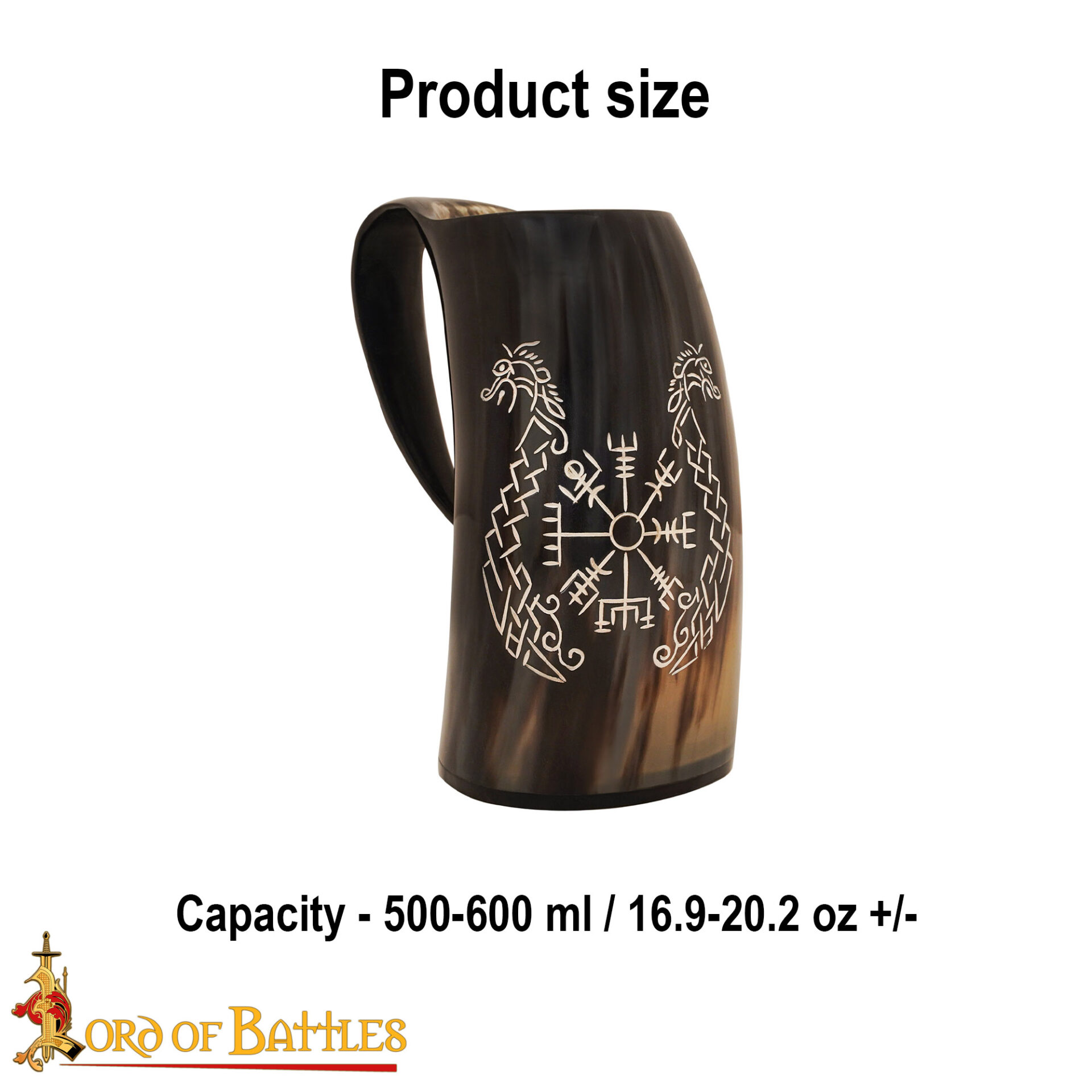 Viking Drinking Horn Tankard– Handcrafted with Engraving Horn Tankard,viking drinking horn