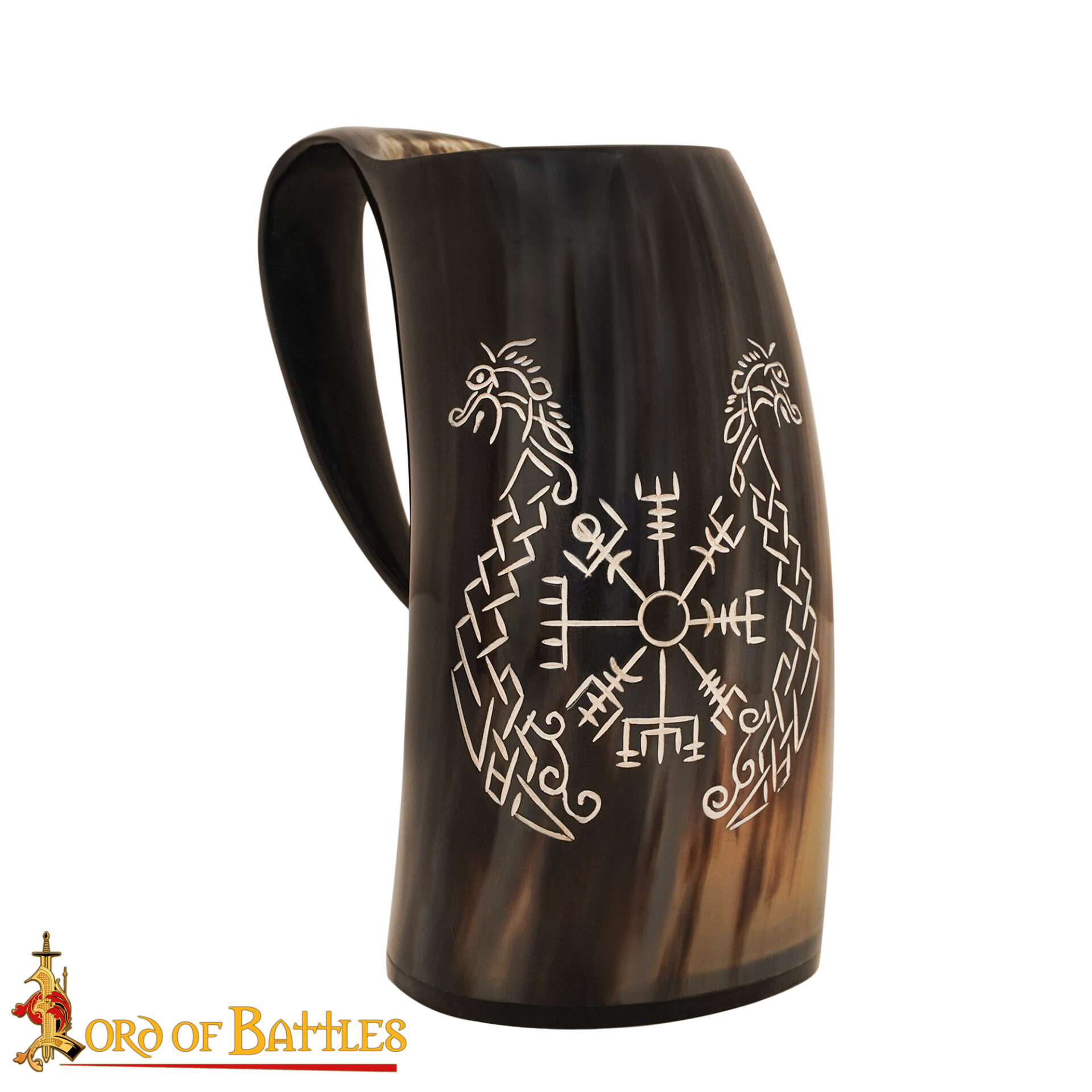 Viking Drinking Horn Tankard– Handcrafted with Engraving Horn Tankard,viking drinking horn