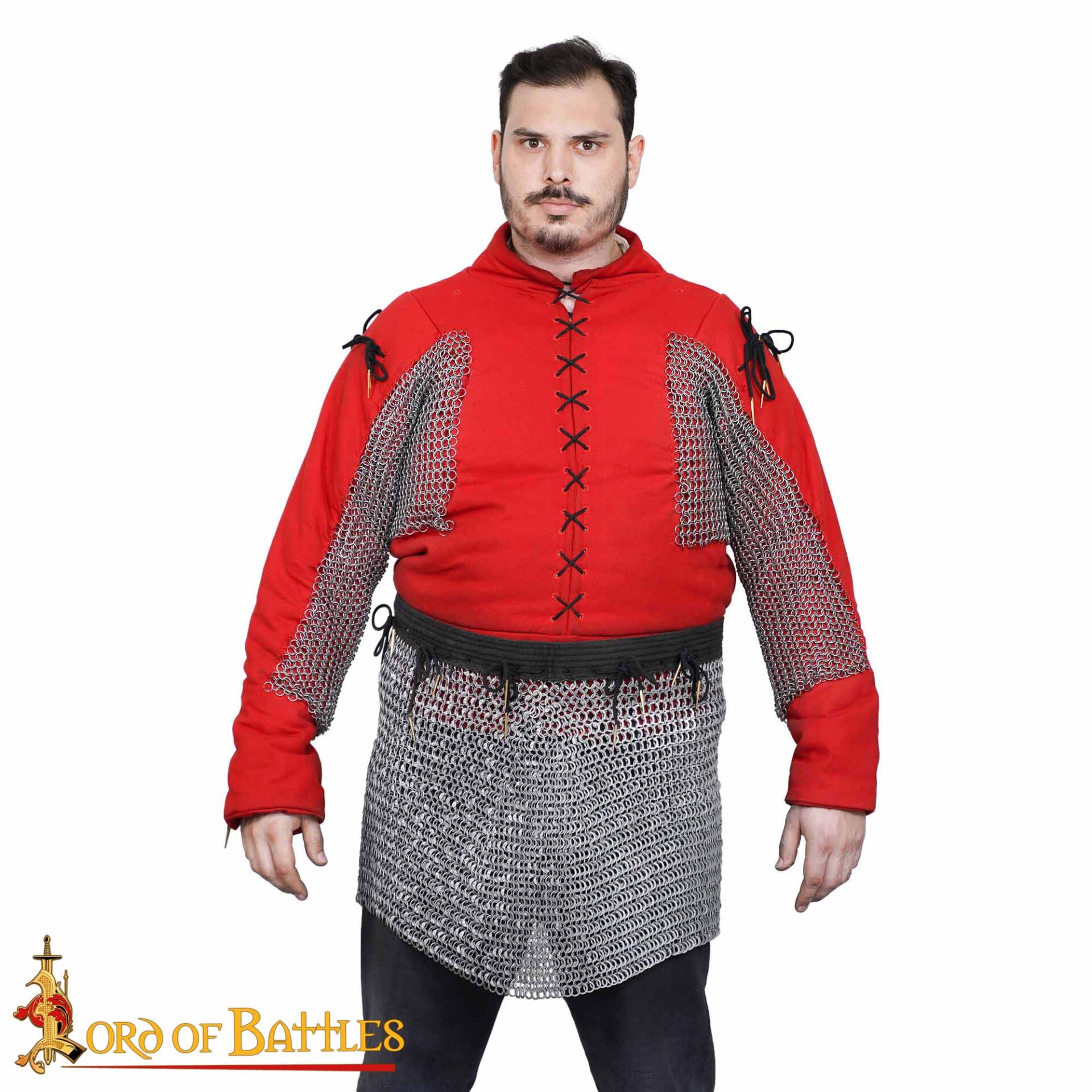 Round Ring Chainmail Skirt, Dome Riveted, 8mm 18 gauge, Mild Steel