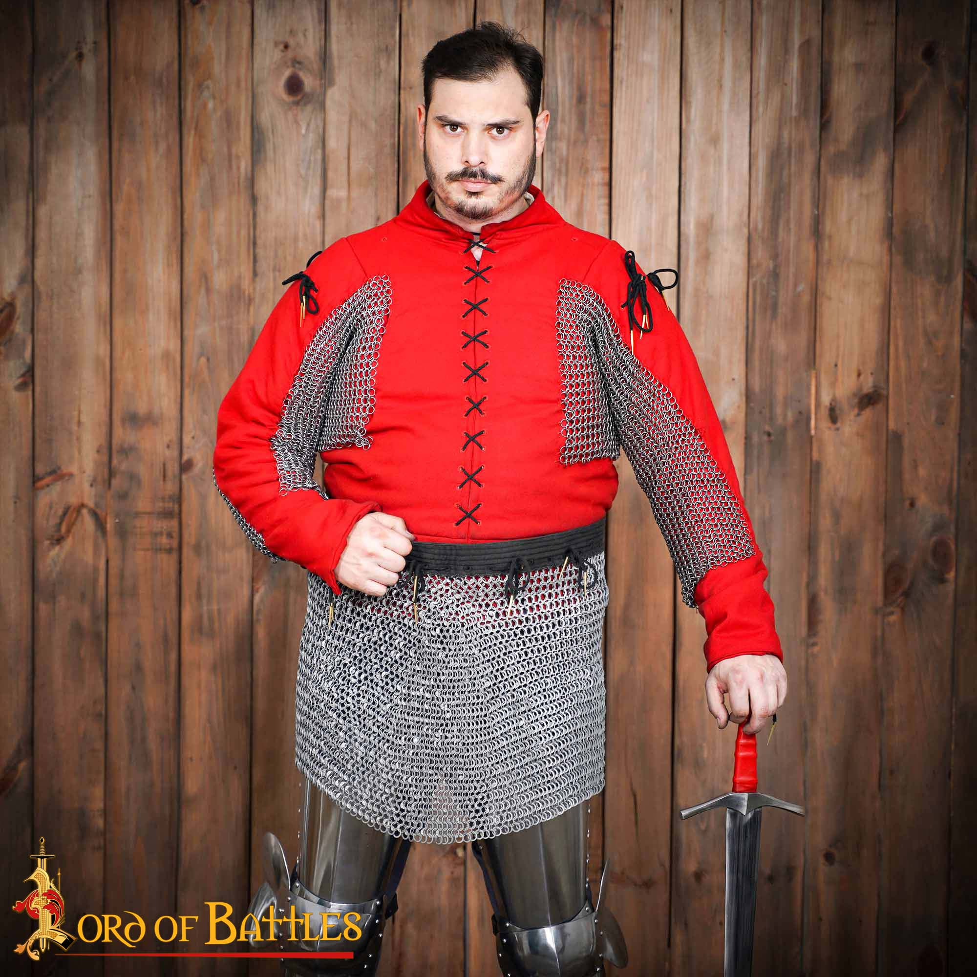 Round Ring Chainmail Skirt, Dome Riveted, 8mm 18 gauge, Mild Steel