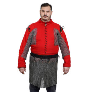 Medieval Chainmail Skirt Flat Ring Round Riveted with Alternation Solid Rings