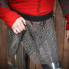 Medieval Chainmail Skirt Flat Ring Round Riveted with Alternation Solid Rings