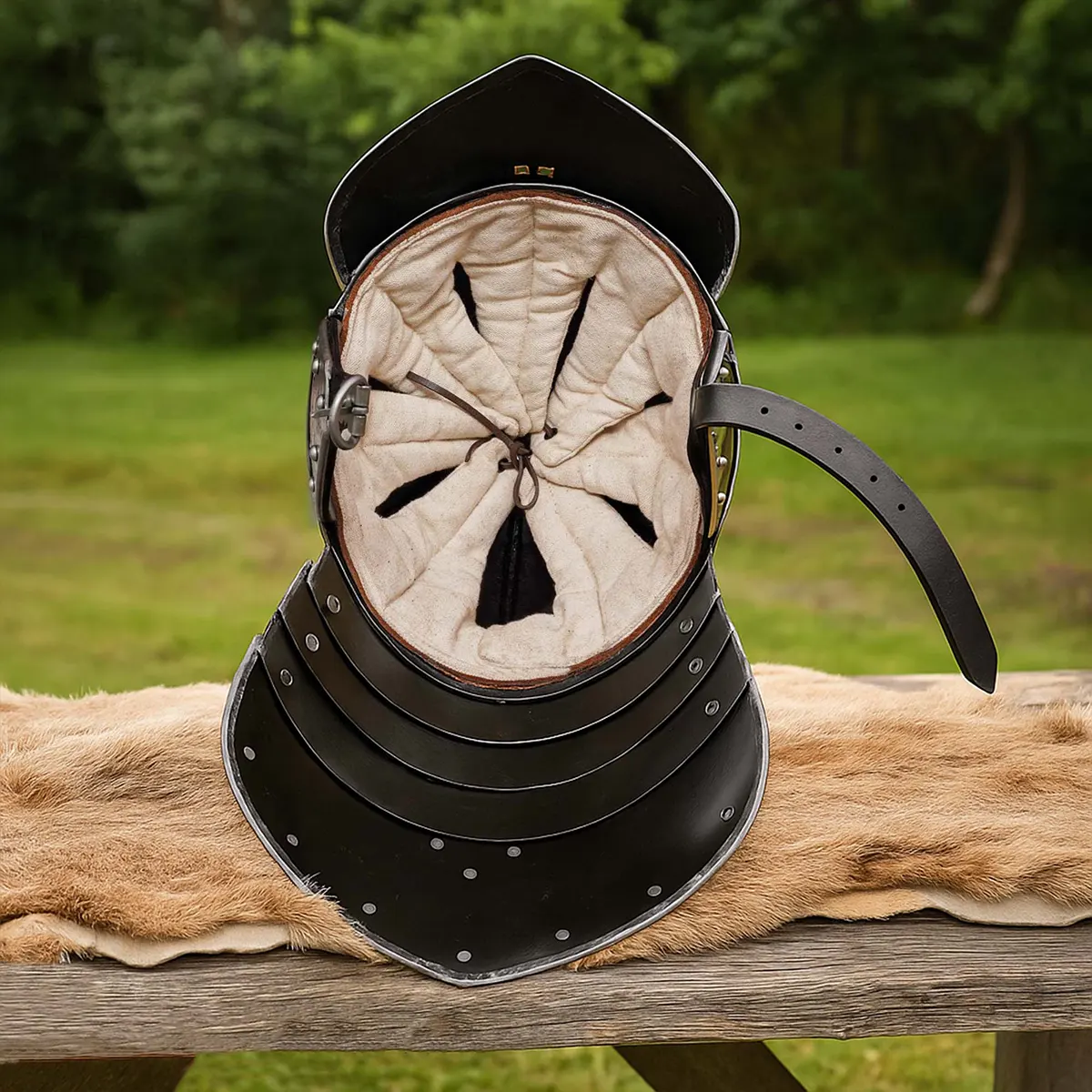 Lobster Tail Pot Helmet - 17th Century Cavalry Steel Helmet - Image 4