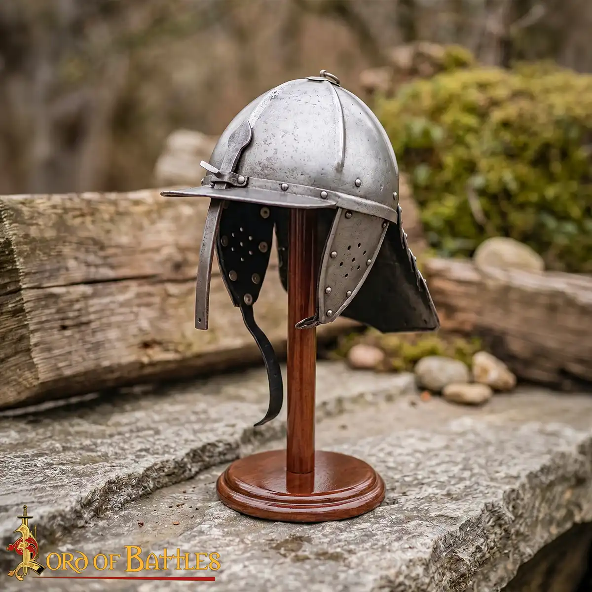 Lobster Tail Pot Helmet - 17th Century Cavalry Steel Helmet - Image 6
