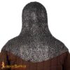 Flat Ring Classic Chainmail Coif, Riveted, ID 9mm, Stainless Steel Flat Ring Classic Chainmail Coif, Riveted, ID 9mm, Stainless Steel