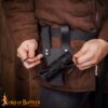 Medieval Leather Sword Frog with Adjustable Holder