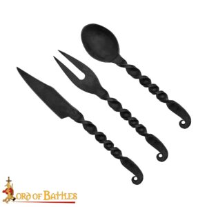 Hand Forged Medieval Cutlery Set Spoon, Fork and knife