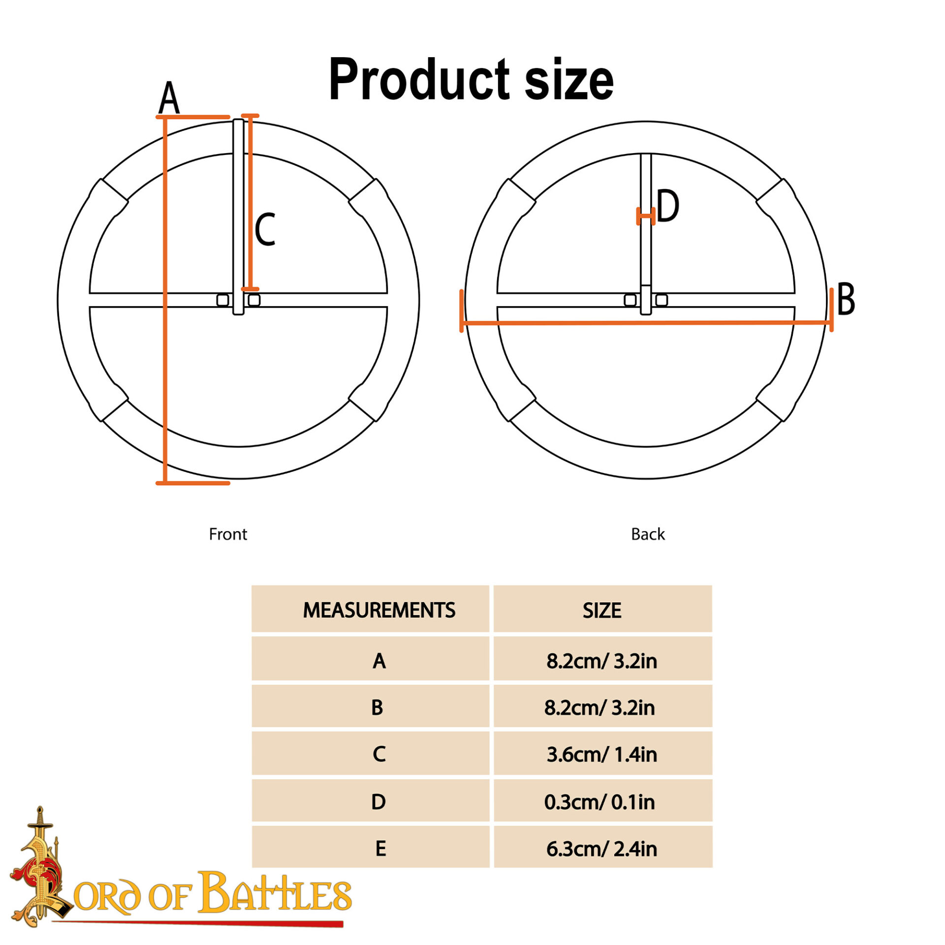 8931_3 Medieval Steel Round Buckle